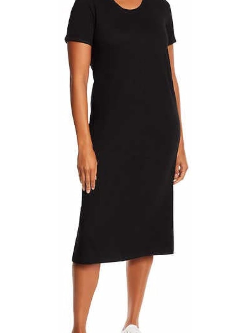 Jessica Simpson Black Short-Sleeve Crewneck Midi Dress Size XXL